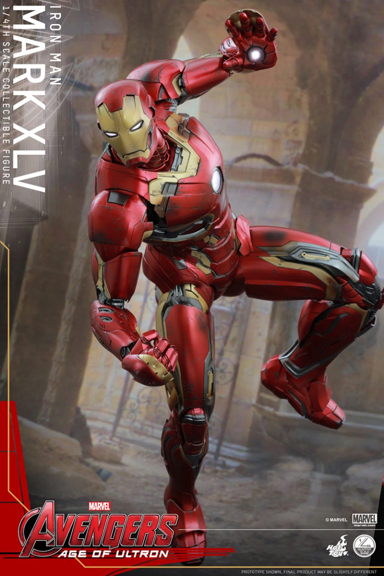 Hot Toys’ 1 4th Scale Iron Man Mark Xlv Figure Plastic And Plush