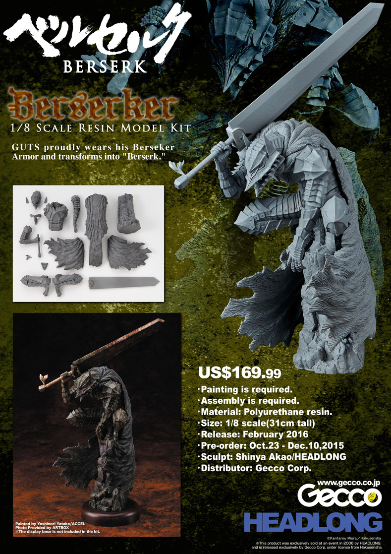 Berserk 1/8 Scale Resin Model Kits from Gecco