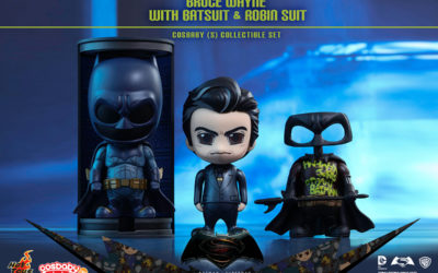 Bruce Wayne with Batsuit and Robin Suit Cosbaby Set