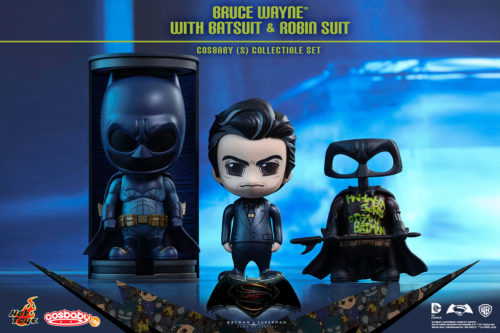 Bruce Wayne with Batsuit and Robin Suit Cosbaby Set