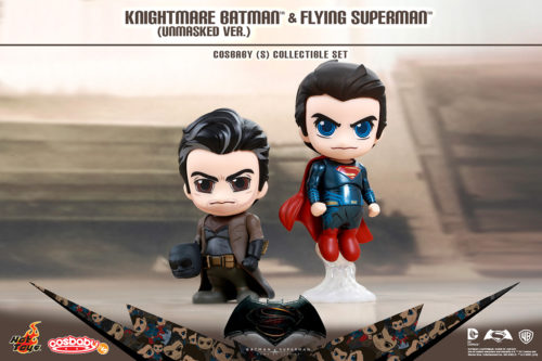 Knightmare Batman and Flying Superman Cosbaby Collectible Set