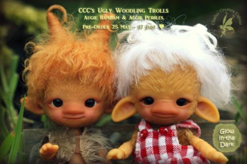 CCC’s Ugly Woodling Trolls “Aggie Pebbles & Augie BamBam”