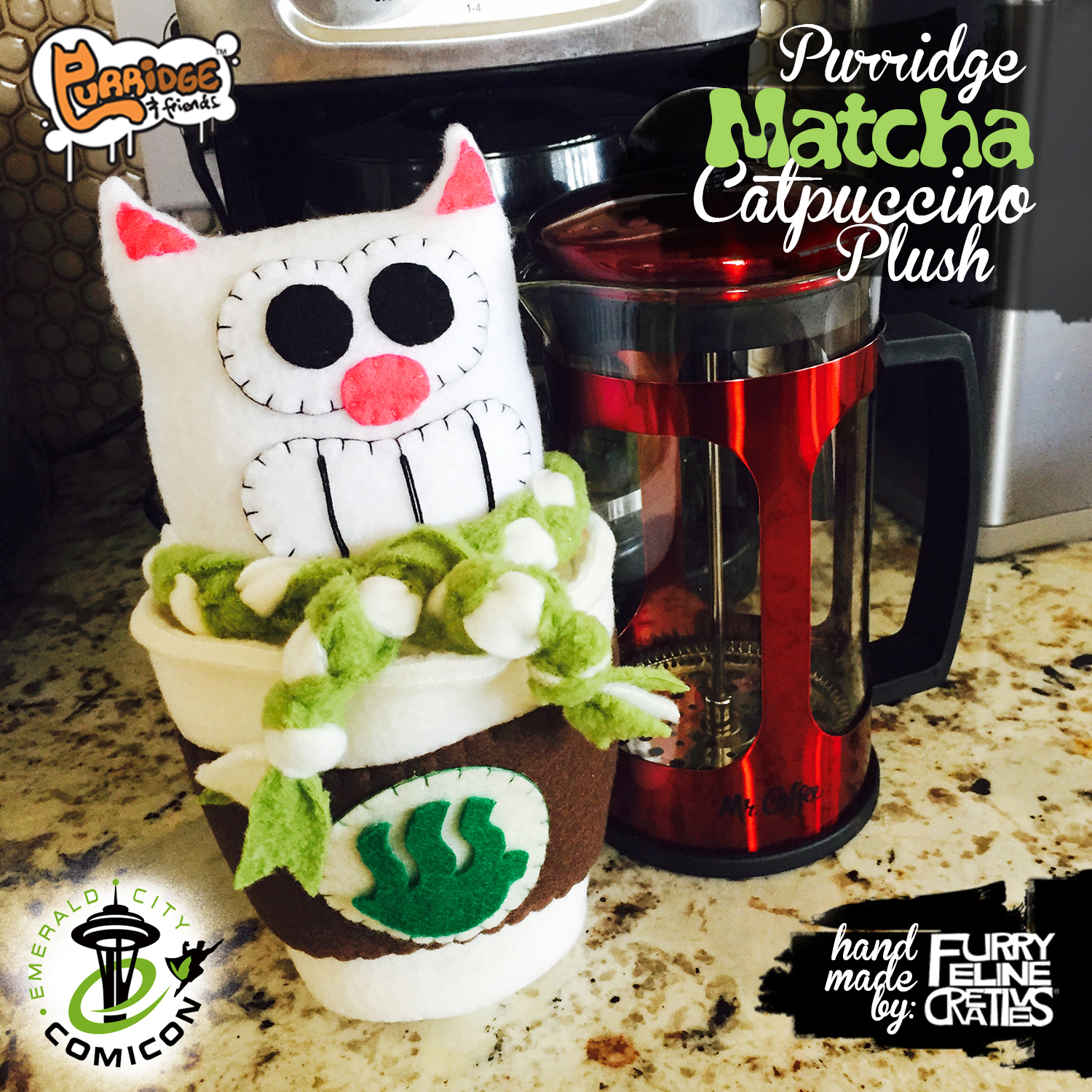 Purridge Matcha Catpuccino Plush