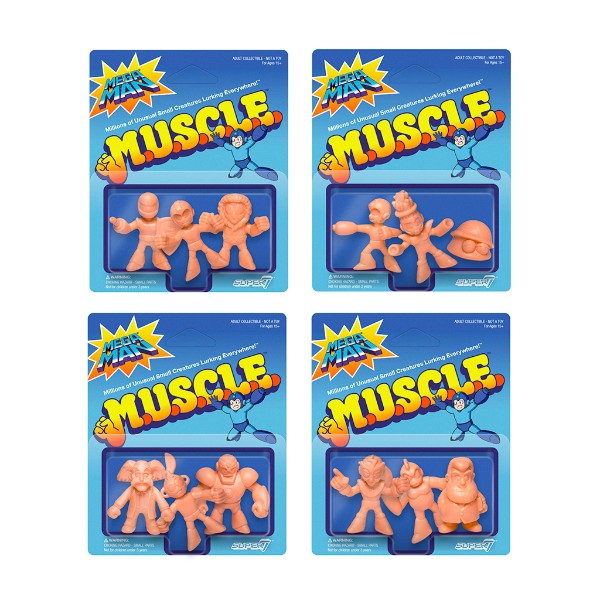 M.U.S.C.L.E. Mega Man A, B, C D 1.75 Set Of 4 3-Packs Super7