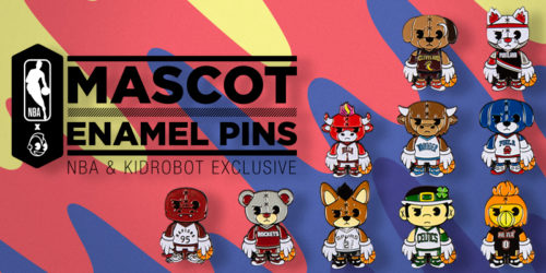 NEW Kidrobot x NBA Mascot Enamel Pins