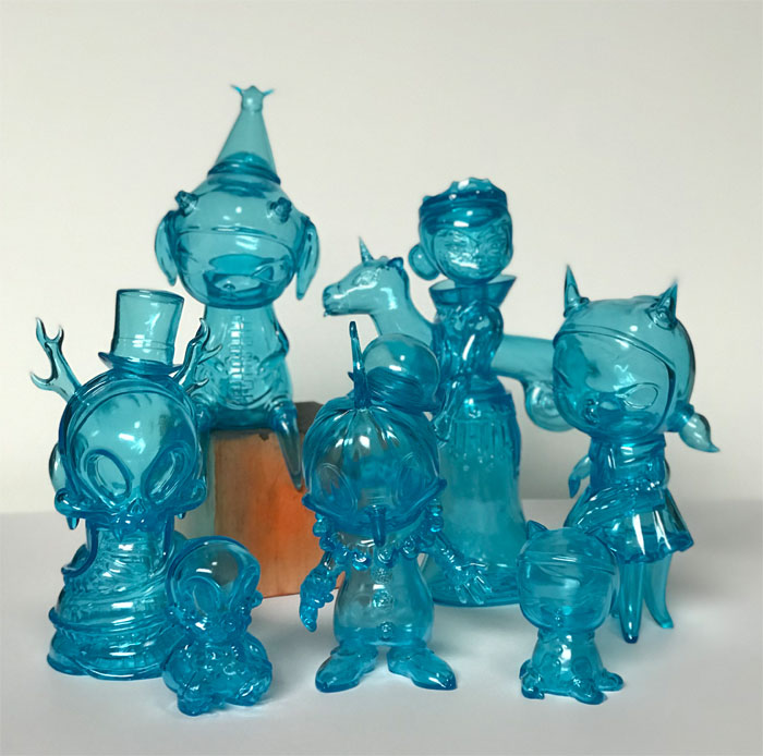 T+CP – Tara McPherson, Kathie Olivas, and Brandt Peters Clear Cyan Sofubi