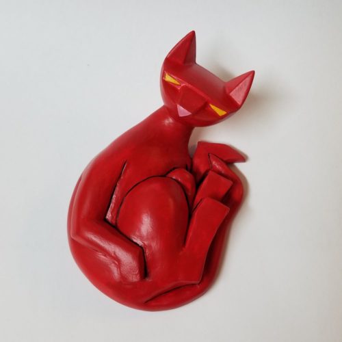 Argonaut Resins: One Of A Kind Tuttz Red Devil Cat Sculptures