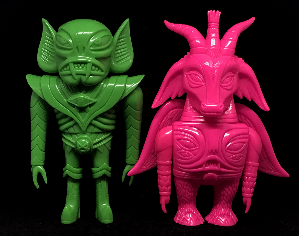 Pink Blank Baphomaniac and Green Blank Glampyre
